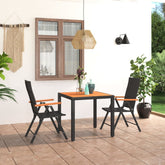 5 Piece Garden Dining Set Black and Brown